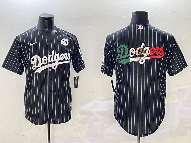 Men Los Angeles Dodgers Blank Black Stripe Jointly Name 2025 Nike MLB Jersey style 14->los angeles dodgers->MLB Jersey